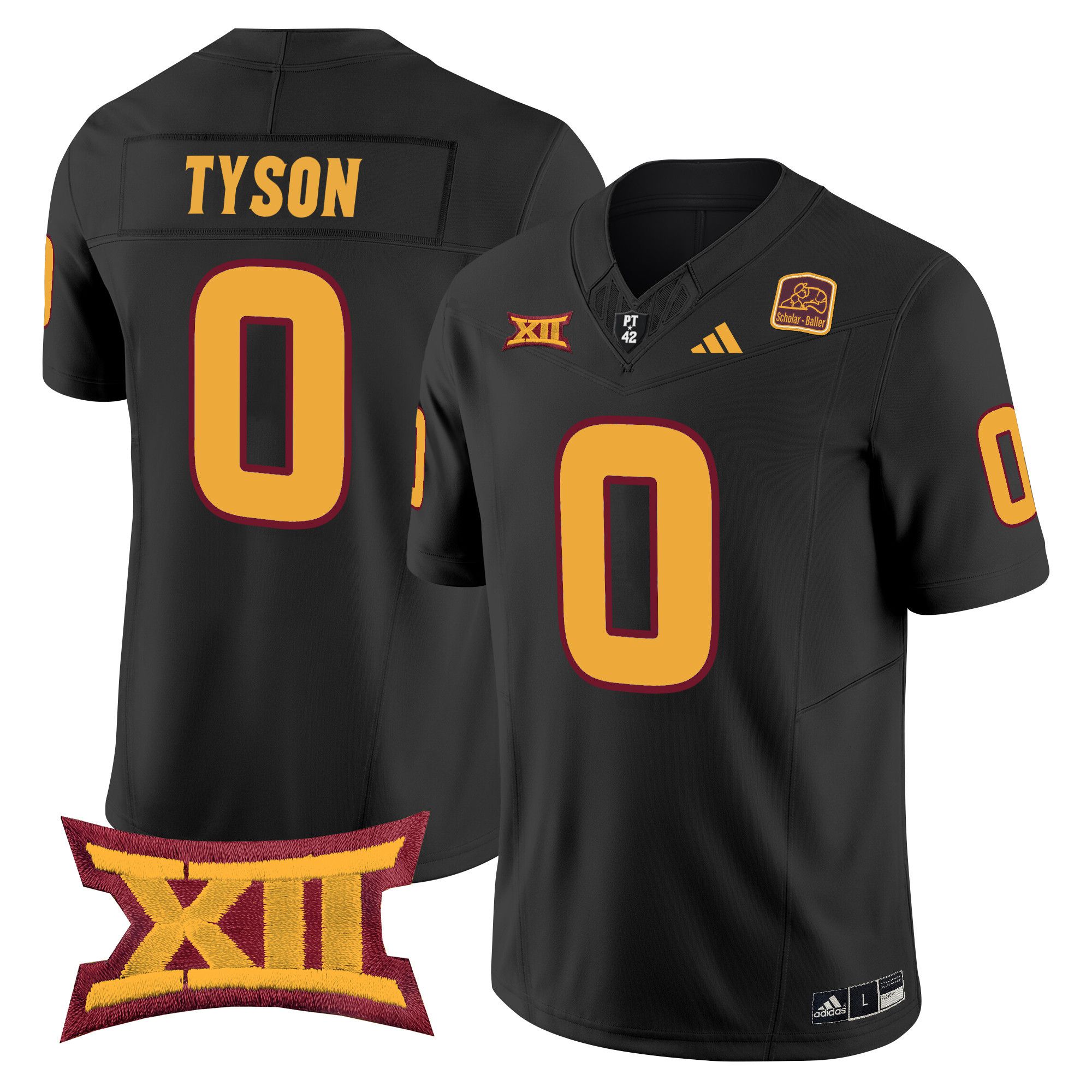 Men Arizona State Sun Devils #0 Tyson Black 2024 Vapor Limited NCAA Jersey style 1